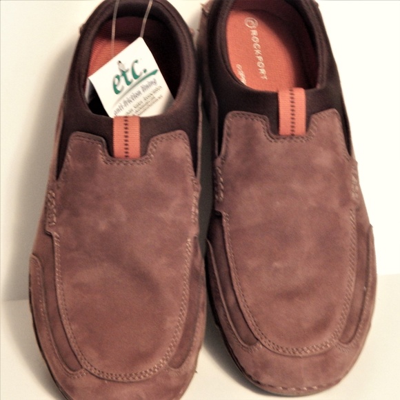 NWT Rockport shoes 9.5 casual brown New Slip on suede leather DISCOUNT SHIPPING! main image 4